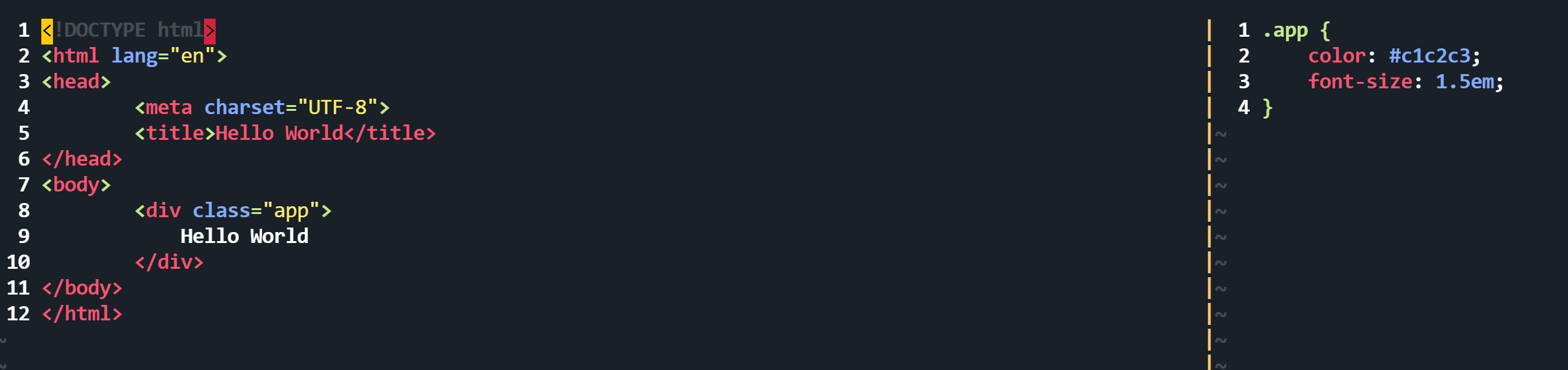 split screen in vim split screen in vim